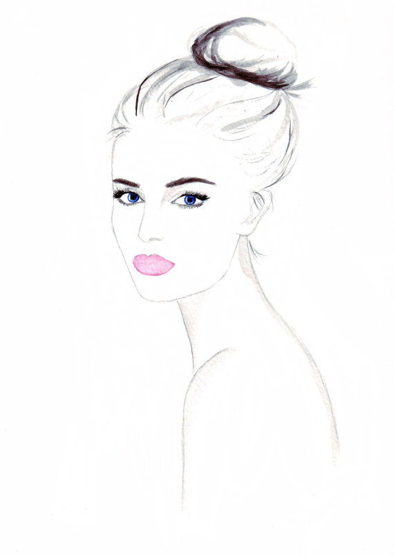 Watercolour fashion illustration Titled Muse