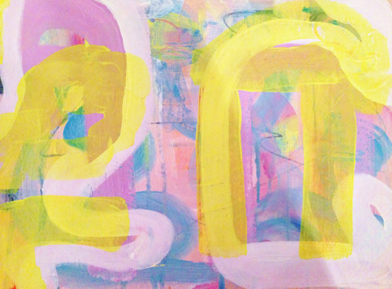 Abstract Painting- 'Bathing Hippos'