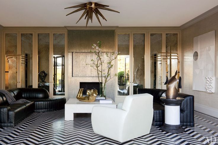 Bel Air Home by Kelly Wearstler/ wall of antique mirrors