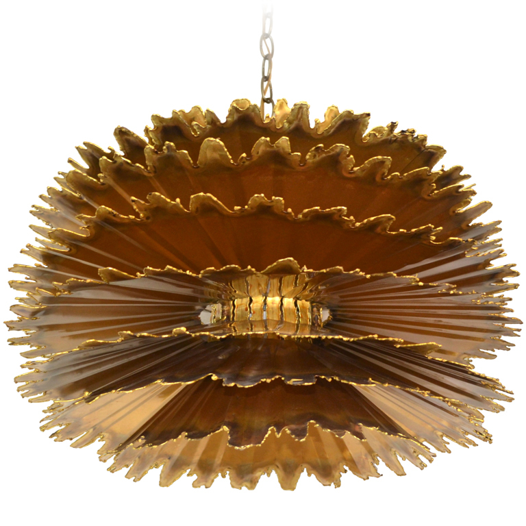 Brutalist Torch Cut Chandelier by Tom A Greene