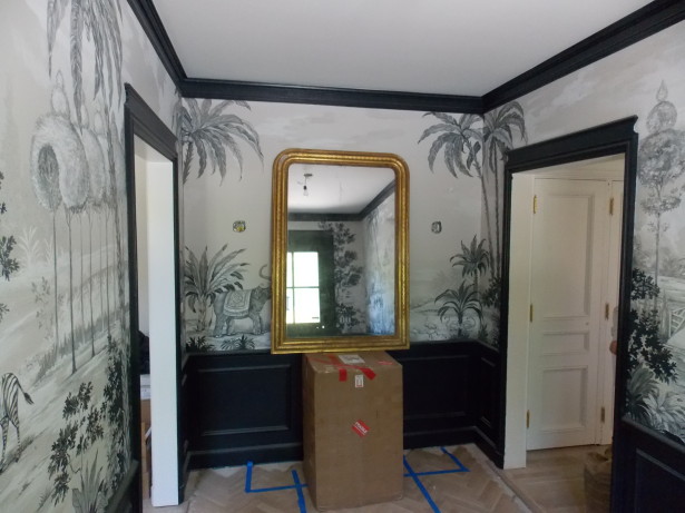 hand painted mural foyer christine dovey style project greenbay