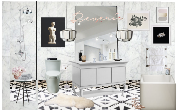 one room challenge christine dovey style master bathroom makeover concept board
