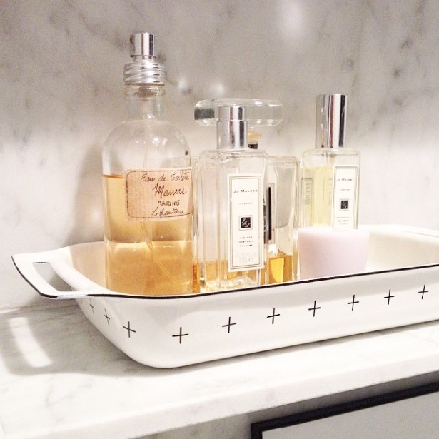 christine dovey one room challenge tray with perfume