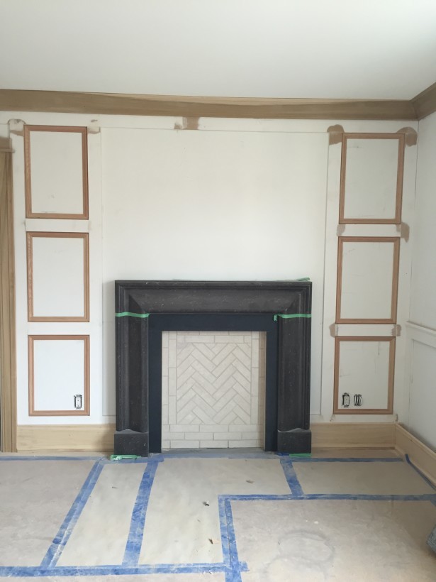 christine dovey one room challeng master bedroom fireplace and moulding