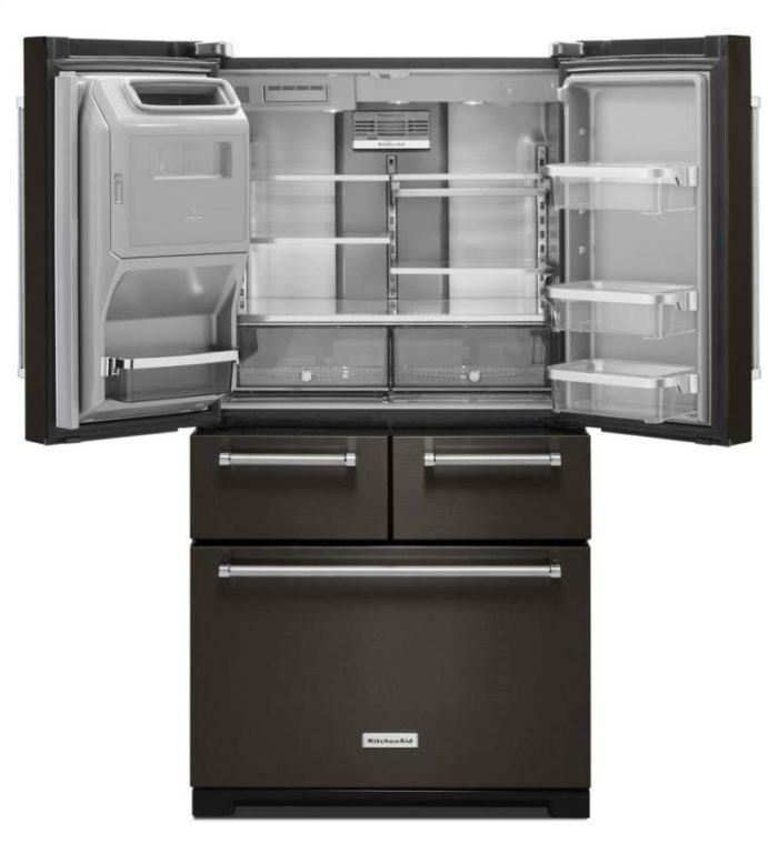 kitchenaid black stainless fridge interior christine dovey