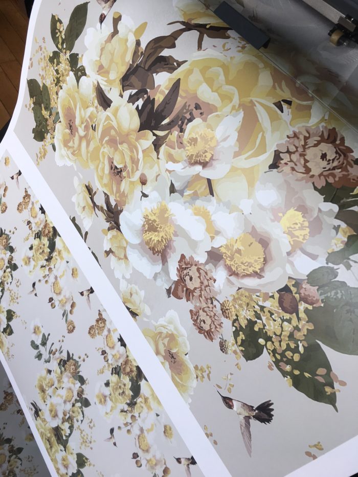 drop it modern christine dovey floral wallpaper one room challenge